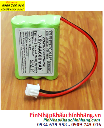 Pin sạc 3.6v-AA600mAh, Pin điện thoại bàn không dây NiMh 3.6v-AA600mAh chính hãng